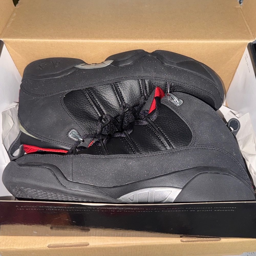Jordan Black and Red High-Top Sneakers